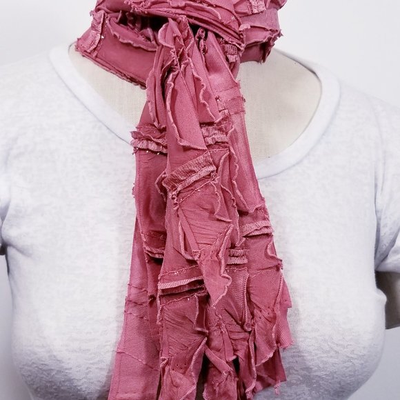 Mauve Flutter Scarf Lightweight Women Accessory Multiwear - Picture 2 of 5